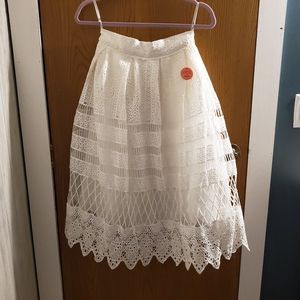 White Chi Chi Lace Bubble Skirt